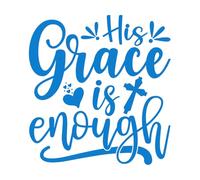 Fine Carving Decals His Grace is Enough 54x57cm Personalized Customization Blue