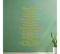 Fine Carving Decals Home Rules Always be Honest Count Your Blessings Forgive and Forget be Kind and Tenderhearted 42x75.3cm Glass Stickers Yellow