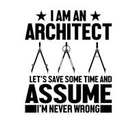 Fine Carving Decals i am an Architect let Save Some time and Assume I'm Never Wrong 41x48.5cm Store Decoration Black