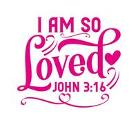 Fine Carving Decals I am Deeply Loved John Bible Christian Scripture 54.6x62.9cm Personalized Customization Rosered