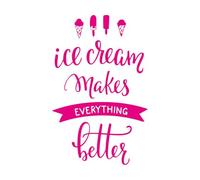 Fine Carving Decals Ice Creams Cone Quote Dessert Idea 48x74.1cm Multiple Size Options Large Rosered