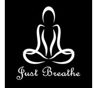 Fine Carving Decals Just Breathe Quote Yoga Meditation Lotus Pose 51x58.2cm Do not Damage The Wall Surface White