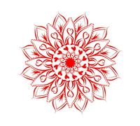 Fine Carving Decals Mandala Art Design in Circle Simple Mandala Design Floral Mandala Art Beautiful Mandala Artwork 42x42.1cm Can Modify and add Information Red