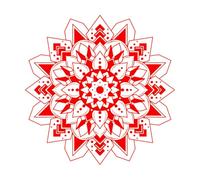 Fine Carving Decals Mandala Pattern Design with Hand Drawn Mandala Geometric Pattern Concept Relax and Meditation use 54.6x54.6cm Do not Damage The Wall Surface Red