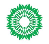 Fine Carving Decals Mandala with Lotus Flower 42x42cm Art Mural Painting Green