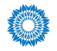 Fine Carving Decals Mandala with Lotus Flower 42x42cm Personalized Customization Blue