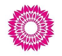 Fine Carving Decals Mandala with Lotus Flower 42x42cm Store Decoration Rosered