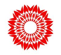 Fine Carving Decals Mandala with Lotus Flower 54.6x54.6cm Multiple Size Options Red
