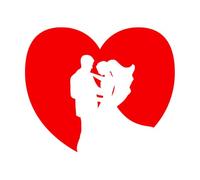 Fine Carving Decals Married Couple Symbol Love Wedding 68x81.4cm Do not Damage The Wall Surface Red
