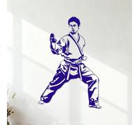 Fine Carving Decals Martial Arts Karate Fighter Ninja Warrior Ninja Karate Assassin 42x61cm Do not Damage the wall Surface DarkBlue