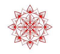 Fine Carving Decals Mindful Balance Mandala 42x42.1cm Multiple Size Options Red