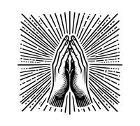 Fine Carving Decals Praying Hands Prayer Hand Clipart Design Sublimation 42x42.6cm Self Adhesive Black