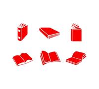 Fine Carving Decals Reading Open Books Library Knowledge 54x92.3cm Waterproof Red