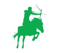 Fine Carving Decals Silhouette of an Acher Athlete While Riding 51x65.5cm Personalized Customization Green