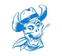 Fine Carving Decals Skull Bones Hat Death Dead Cowboy Smile 68x83.4cm It Won't Fall Off Blue