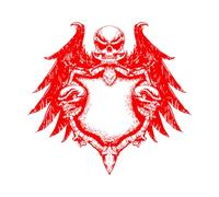 Fine Carving Decals Skulls Skeleton Bones Symbol Shield Wings Death 72x77.3cm Do not Damage The Wall Surface Red