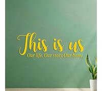Fine Carving Decals This is Our Family Our Life Story Introduction 41.6x108.3cm Window Decals Yellow