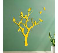 Fine Carving Decals Winter Crow Tree Forest Branch Bird Ghost Halloween Party 35x40.2cm Car Body Decoration Yellow