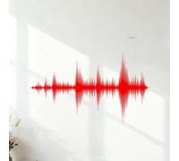 Fine Carving Stickers Audio Waves Sound Waves Recording Studio Music Production Studio 54.6x74.7cm Multiple Size Options Red