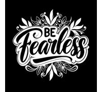 Fine Carving Stickers Be Fearless 36x38.5cm Easy Installation White