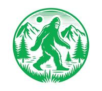 Fine Carving Stickers Bigfoot Walking Under The Stars Nighttime Adventure 54.6x55.1cm Do not Damage The Wall Surface Green