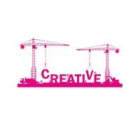 Fine Carving Stickers Creative Word Cranes Office 28x60.2cm Multi Color Selection Rosered
