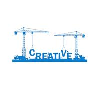 Fine Carving Stickers Creative Word Cranes Office 28x60.2cm Window Decals Blue