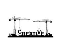 Fine Carving Stickers Creative Word Cranes Office 50.4x108.4cm Personalized Customization Black