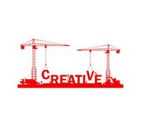 Fine Carving Stickers Creative Word Cranes Office 50.4x108.4cm Store Decoration Red