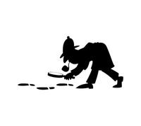 Fine Carving Stickers Detective Agency Footprint Magnifying Glass Investigation 30x58.6cm Multi Color Selection Black