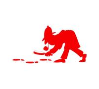 Fine Carving Stickers Detective Agency Footprint Magnifying Glass Investigation 54x105.5cm Easy Installation Red