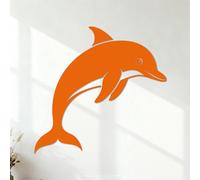 Fine Carving Stickers Elegant Silhouette of A Dolphin 54.6x56.6cm Do not Damage the wall Surface Orange
