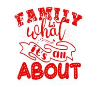 Fine Carving Stickers Family is What it All About Family Lettering Typography Quote Relationship Merchandise Designs 67.2x72cm Glass Stickers Red