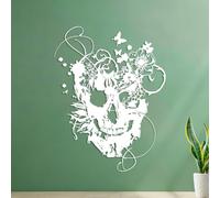 Fine Carving Stickers Flowers Skull Gothic Style 35x45.6cm Can Modify and add Information White