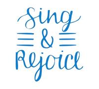 Fine Carving Stickers Hand Lettering Christian Quotes Sing 42x46.2cm Equipped with Transfer Film kit Blue