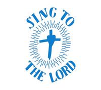 Fine Carving Stickers Hand Lettering Christian Quotes Sing 50.4x76cm Multiple Size Options Blue
