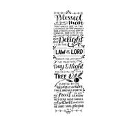 Fine Carving Stickers Hand Lettering with Bible Verse Blessed is Man 25x80.4cm Art Mural Painting Black