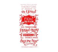 Fine Carving Stickers Hand Lettering with Bible Verse If Anyone 42x93.5cm It Won't Fall Off Red
