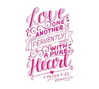 Fine Carving Stickers Hand Lettering with Bible Verse Love one Another 36x55.8cm It Won't Fall Off Rosered