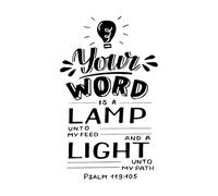Fine Carving Stickers Hand Lettering Your Word is a lamp Unto My Feed 36x60cm It Won't Fall Off Black