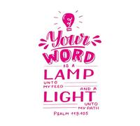 Fine Carving Stickers Hand Lettering Your Word is a lamp Unto My Feed 57.6x96cm Multi Color Selection Rosered