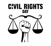 Fine Carving Stickers Happy Civil Rights Day to All Americans 72x78.1cm Multi Color Selection Black