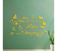 Fine Carving Stickers Inspirational Quotes You Don't Have to Be Perfect to Be Amazing 54.6x88.9cm Multiple Size Options Yellow