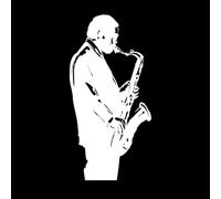 Fine Carving Stickers Jazz Bar Playing Saxophone Music 28x56.9cm Easy Installation White