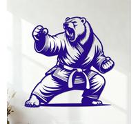 Fine Carving Stickers Karate Bear Athlete 35x35.4cm Multi Color Selection DarkBlue