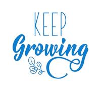 Fine Carving Stickers Lettering Keep Growing Words 34x38.7cm Can Modify and add Information Blue