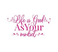 Fine Carving Stickers Life is Good As Your Mindset Motivation Phrase 30x58cm Car Body Decoration Rosered