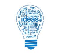 Fine Carving Stickers Lightbulb Ideas Office Space Inspirational Words 48x76.1cm Removable Without Leaving Glue Blue