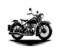 Fine Carving Stickers Motorbike Silhouette Flat Isolated On A White 68x80.5cm Multi Color Selection XL-Black