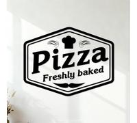 Fine Carving Stickers Pizza Logo Italian Food Pizzeria 42x54.8cm Multiple Size Options Black